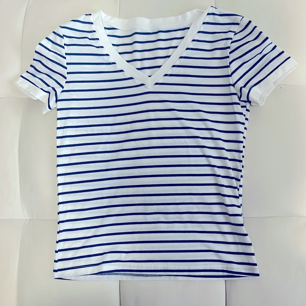Blue striped t-shirt